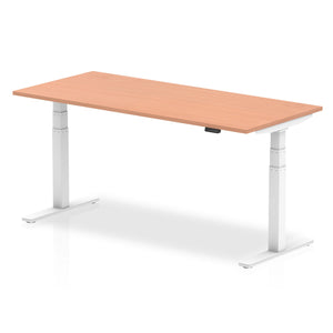 White and Beech Stand Sit Desk