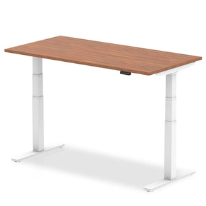White and Walnut Sit Stand Desk