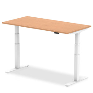White and Oak Sit Stand Desk