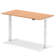 Load image into Gallery viewer, White and Oak Stand Sit Desk

