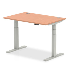 Silver and Beech Electric Standing Up Desk