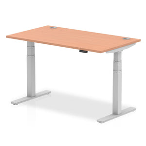 White and Beech Stand or Sit Desk