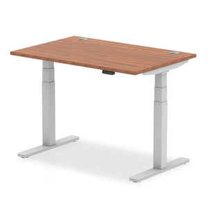 White and Walnut Electric Standing Up Desk