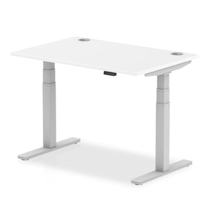 White and White Electric Standing Up Desk