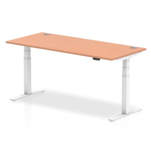 Silver and Maple Height Adjustable Desk