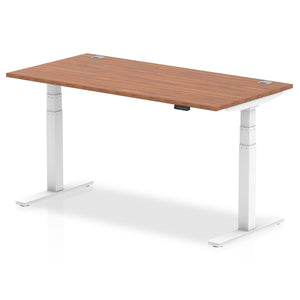 Silver and Beech Height Adjustable Desk