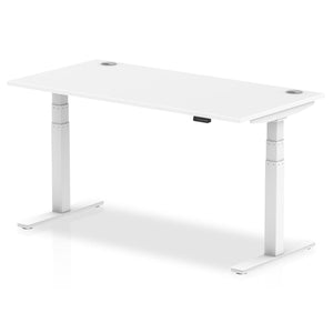 Silver and Grey Oak Height Adjustable Desk