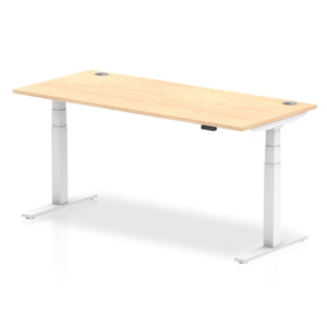 Silver and Walnut Height Adjustable Desk