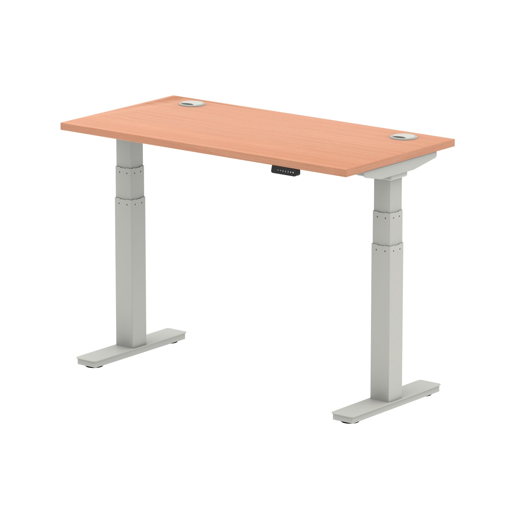 White and White Standing Sit Desk