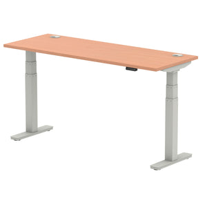 Silver and Beech Sit Standing Desk