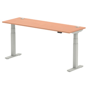 Silver and Beech Standing Sit Desk