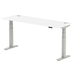Silver and White Standing Sit Desk