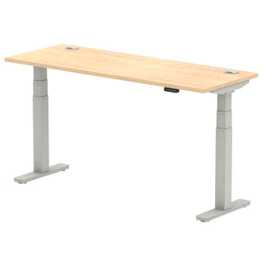 Silver and Maple Sit Standing Desk
