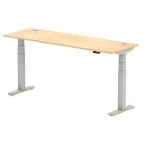Silver and Maple Standing Sit Desk