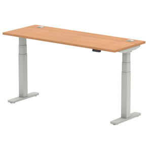 Silver and Oak Sit Standing Desk