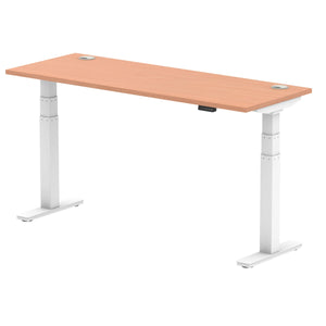 White and Beech Sit Standing Desk