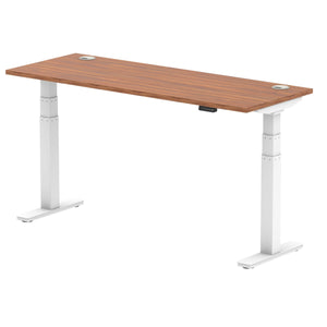 White and Walnut Sit Standing Desk