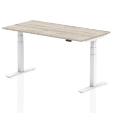 Load image into Gallery viewer, White and Grey Oak Sitting to Standing Desk
