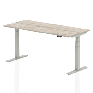 Silver and Grey Oak Stand Sit Desk