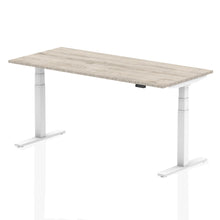 Load image into Gallery viewer, White and Grey Oak Stand Sit Desk
