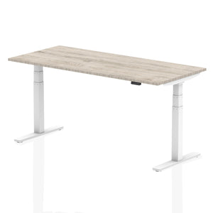 White and Grey Oak Stand Sit Desk