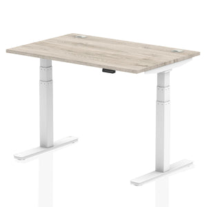 White and Grey Oak Electric Standing Up Desk