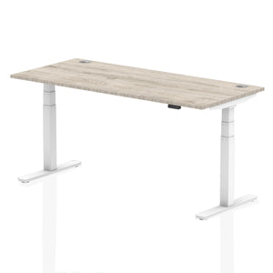 Silver and Oak Height Adjustable Desk