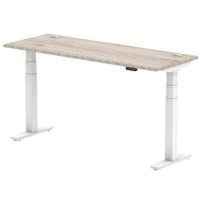 White and Grey Oak Sit Standing Desk
