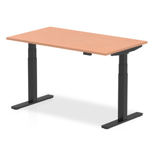 Black and Beech Sit Stand Desk