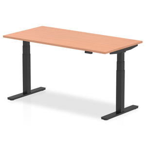 Black and Beech Sitting to Standing Desk