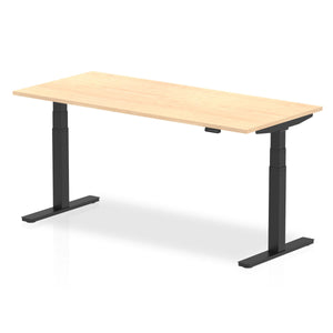 Black and Maple Stand Sit Desk