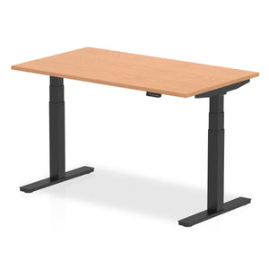 Black and Oak Sit Stand Desk