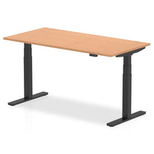 Load image into Gallery viewer, Black and Oak Sitting to Standing Desk
