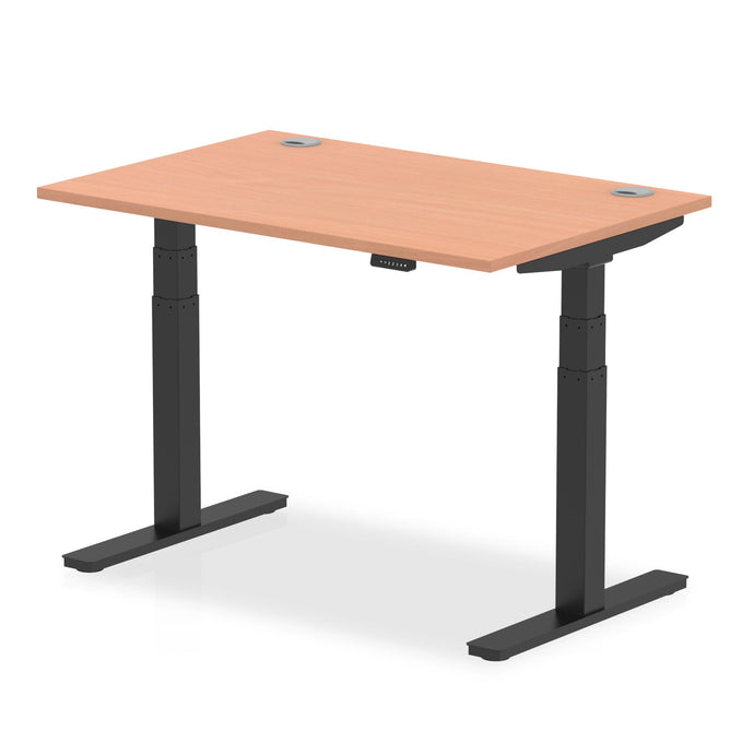 Black and Beech Electric Standing Up Desk