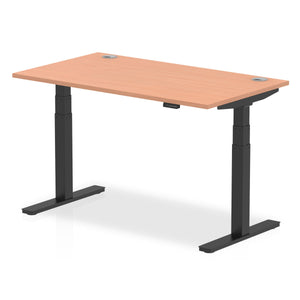 Silver and Beech Stand or Sit Desk