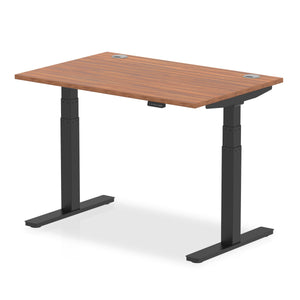 Silver and Walnut Electric Standing Up Desk