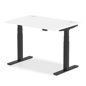 Silver and White Electric Standing Up Desk