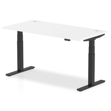 Load image into Gallery viewer, White and Beech Height Adjustable Desk
