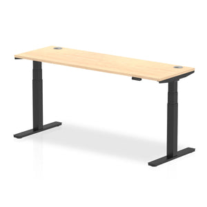 Black and Maple Standing Sit Desk