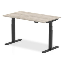 Load image into Gallery viewer, Black and Grey Oak Sit Stand Desk
