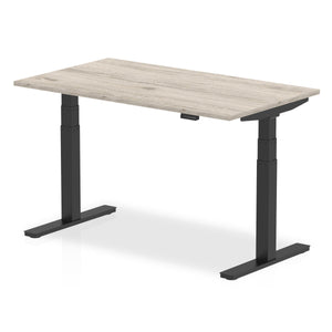 Black and Grey Oak Sit Stand Desk