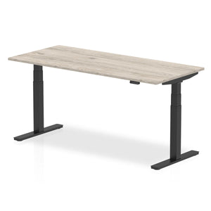 Black and Grey Oak Stand Sit Desk