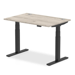 Black and Grey Oak Electric Standing Up Desk