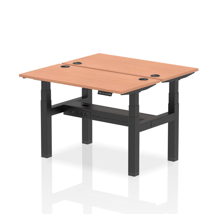 Black and Beech 2 Person Small Standing Desk