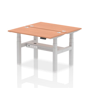 Silver and Beech 2 Person Small Standing Desk