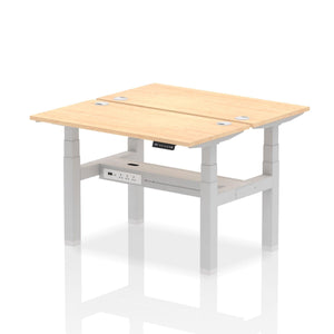 Silver and Grey Oak 2 Person Small Standing Desk