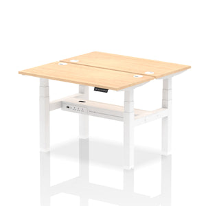 White and Grey Oak 2 Person Small Standing Desk