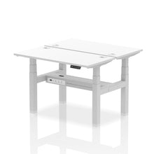 Load image into Gallery viewer, Silver and Walnut 2 Person Small Standing Desk
