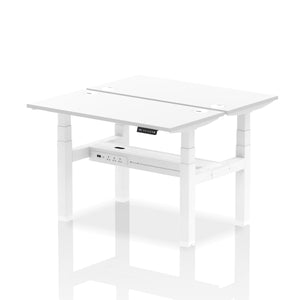 White and Walnut 2 Person Small Standing Desk