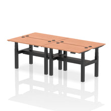 Load image into Gallery viewer, Black and Beech 4 Person Stand to Sit Desk
